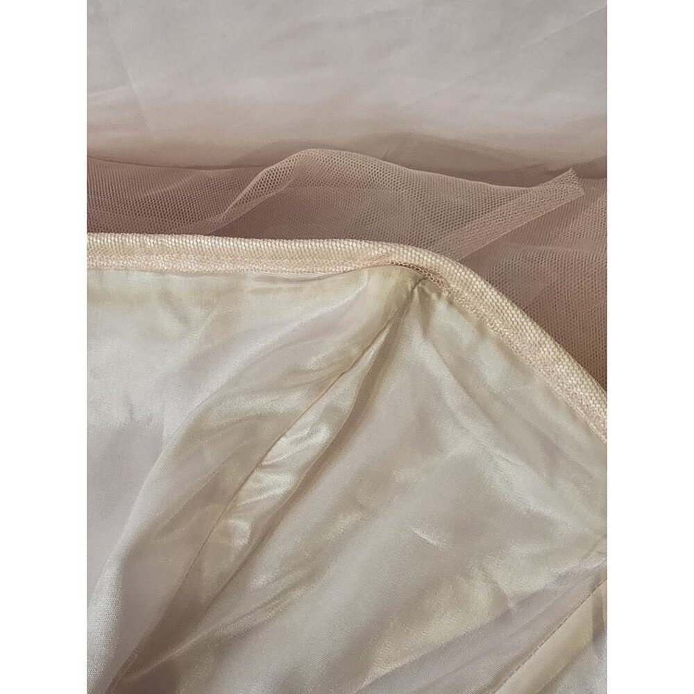 Vintage Gunne Sax by Jessica McClintock Strapless Blush Tulle Lace Gown Size 14 - Picture 13 of 16